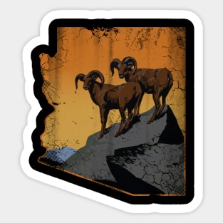 Arizona State Map Longhorns Rams Vintage Fade Sticker